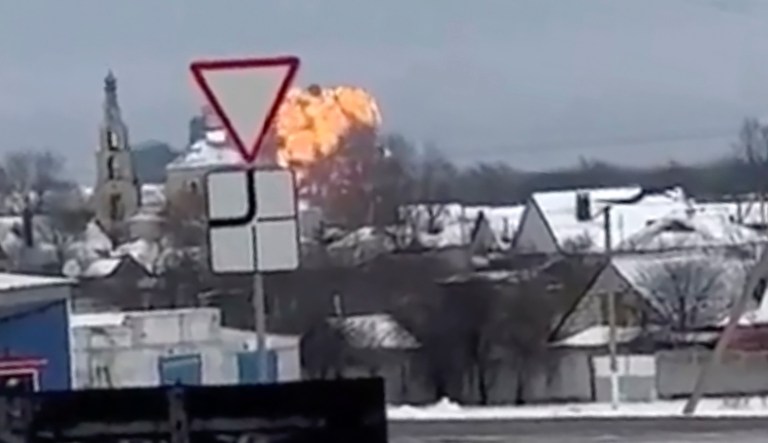 Russian military plane crashes near Ukraine border