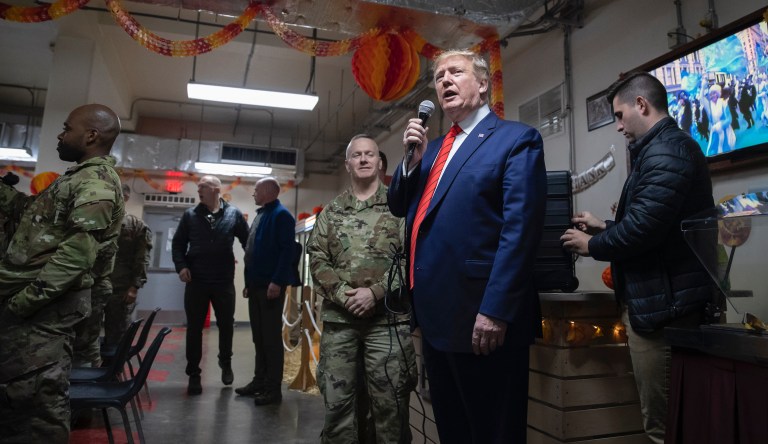 Trump surprises troops in Afghanistan on Thanksgiving