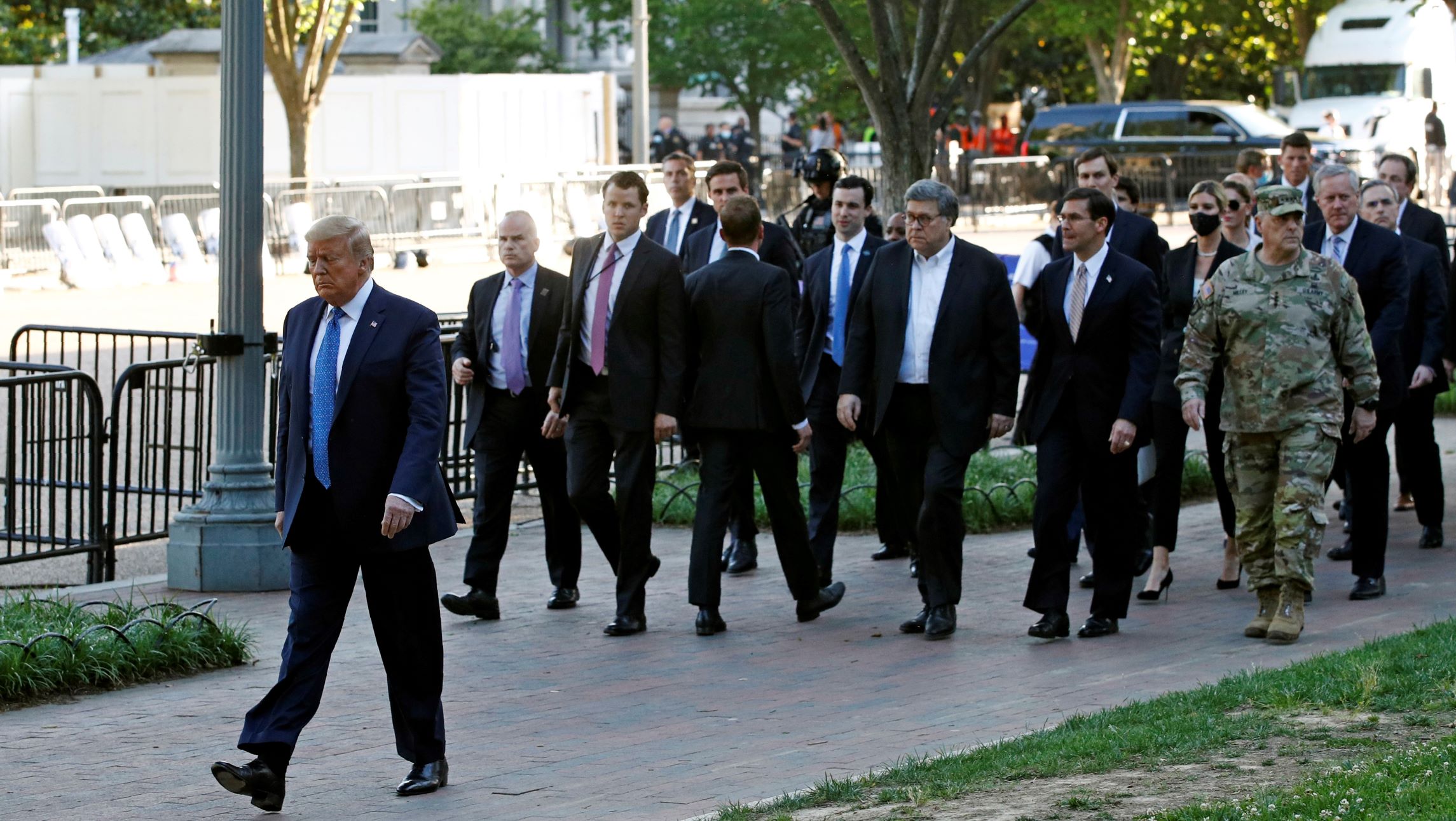 Inside Trump’s church visit to reassure a fearful public