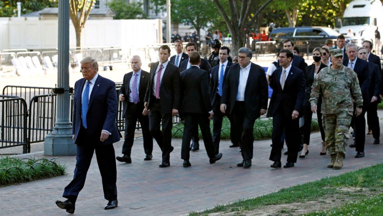 Inside Trump’s church visit to reassure a fearful public