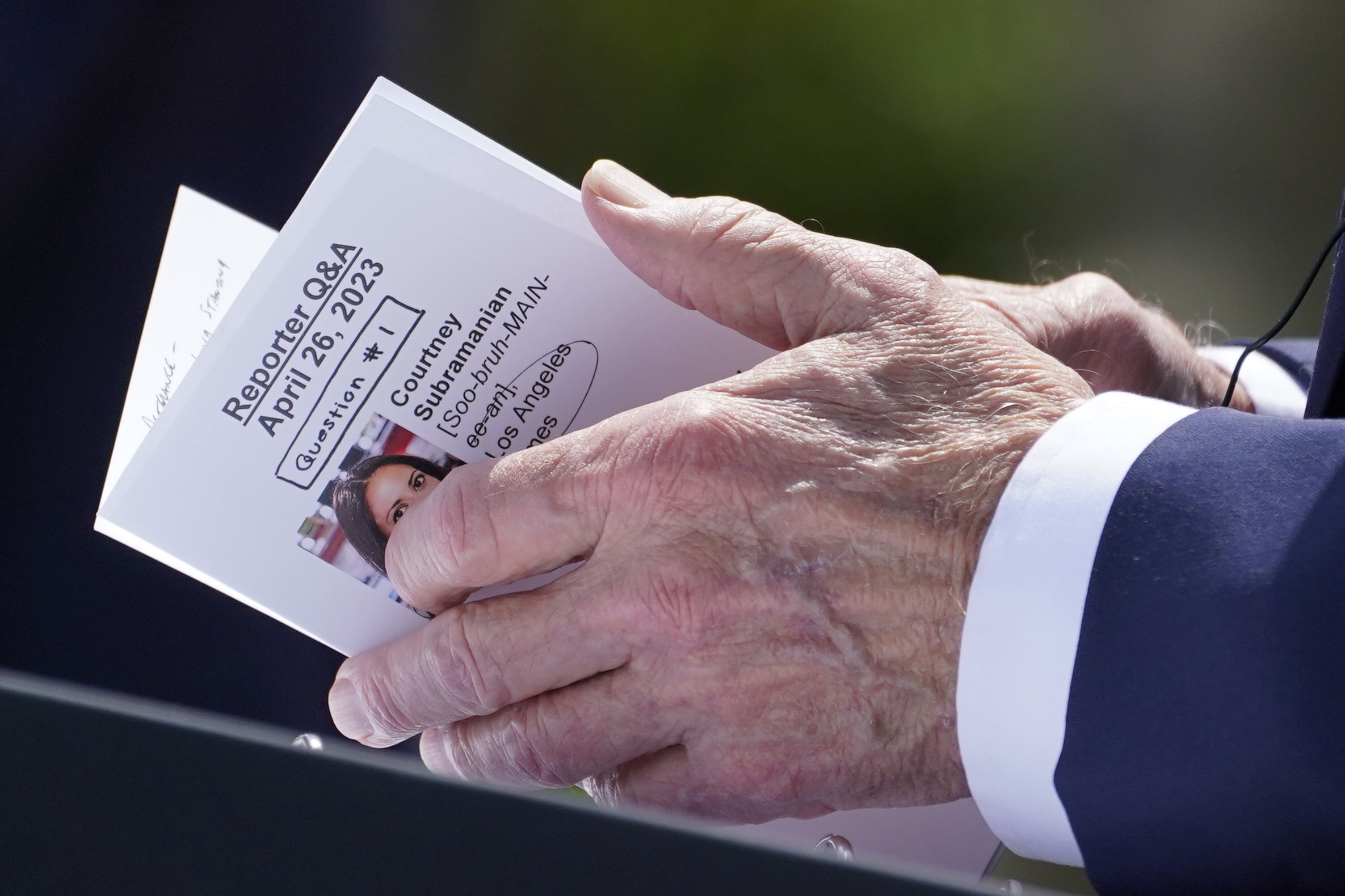 White House says it is ‘normal’ to prepare Biden for press conferences after cheat sheet photographed
