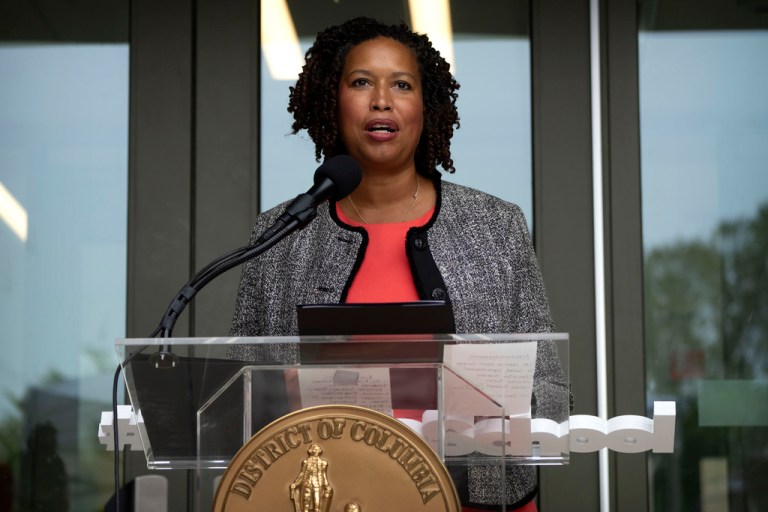 District of Columbia Mayor Muriel Bowser speaks during a ribbon-cutting ceremony in Washington.