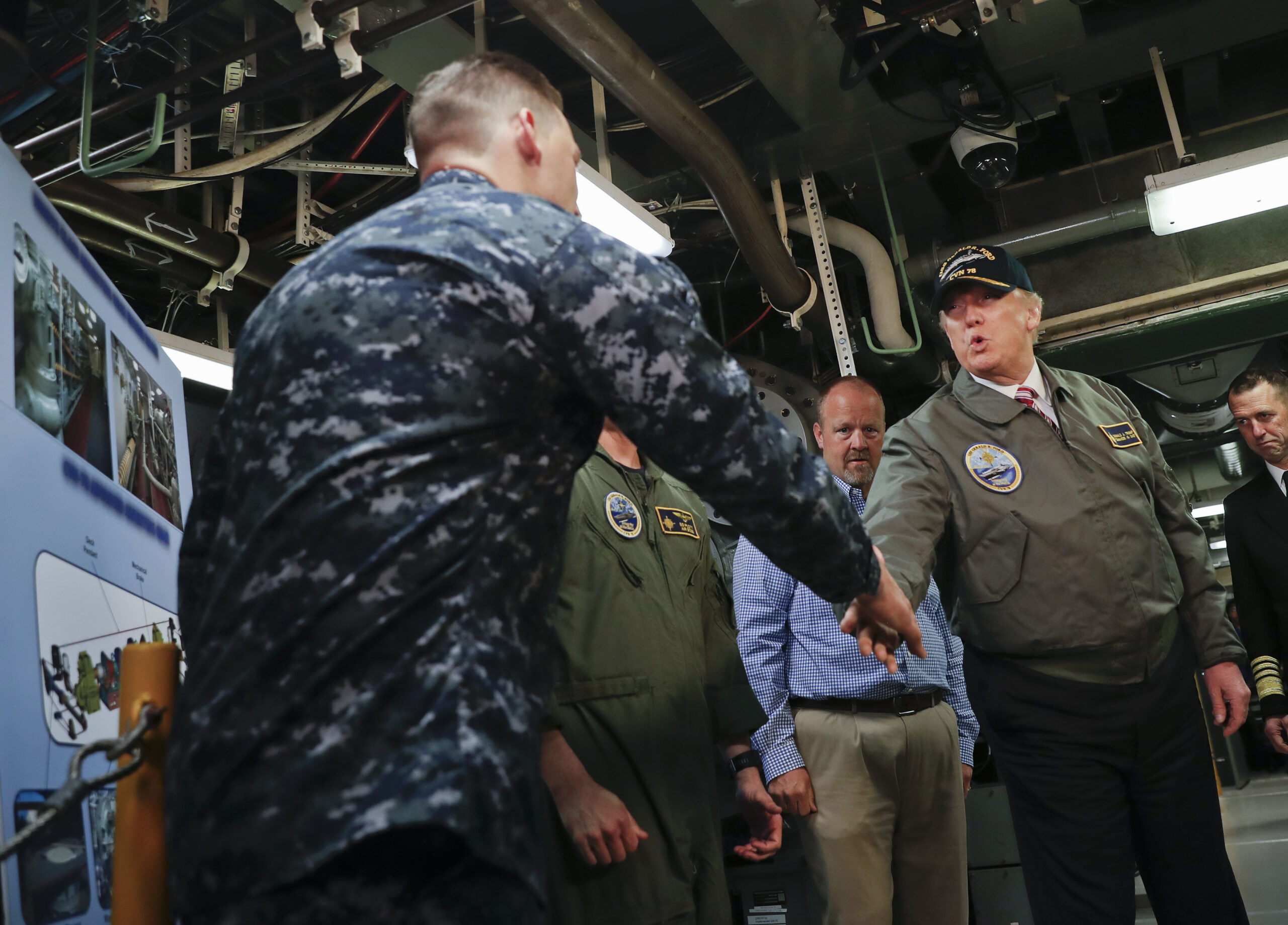 Trump, Huntington Ingalls CEO discussed how to build carriers ‘smarter’ during shipyard visit