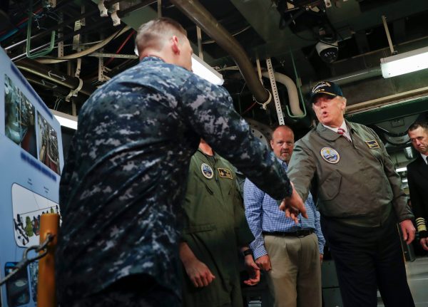 Trump, Huntington Ingalls CEO discussed how to build carriers ‘smarter’ during shipyard visit