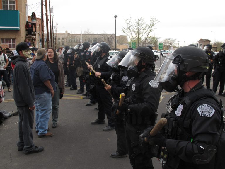 Albuquerque police face hundreds of protesters