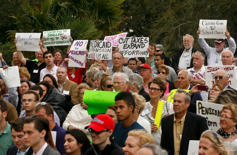 Amid protests, Florida legislators start session
