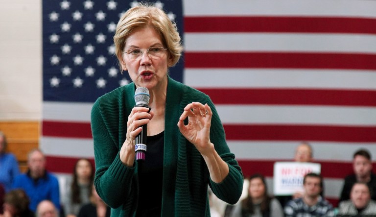 Elizabeth Warren at her campaign rally