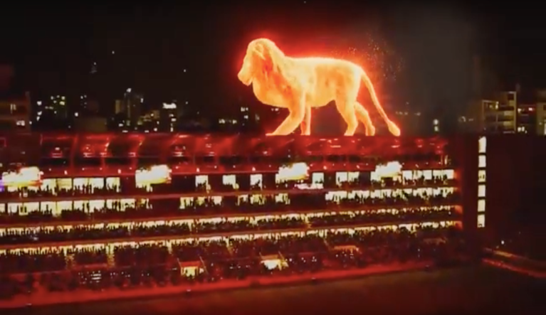 WATCH: Soccer team goes all out with stunning light show during opening of new stadium