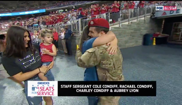 WATCH: Airman killed in Florida accident gave wife and daughter emotional surprise at MLB game last year