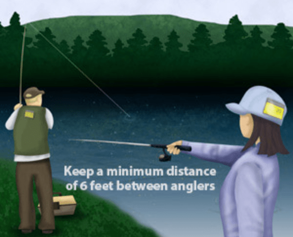 Even fishing hit by virus, stay a rod length away, report violators
