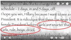 Hillary Ad Text: ‘Girls Rule, Boys Drool’