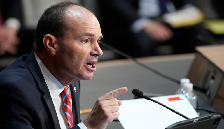 Sen. Mike Lee (R-UT) speaks during a Senate Judiciary Committee hearing in Washington, Tuesday, Dec. 5, 2023. (AP Photo/Susan Walsh)