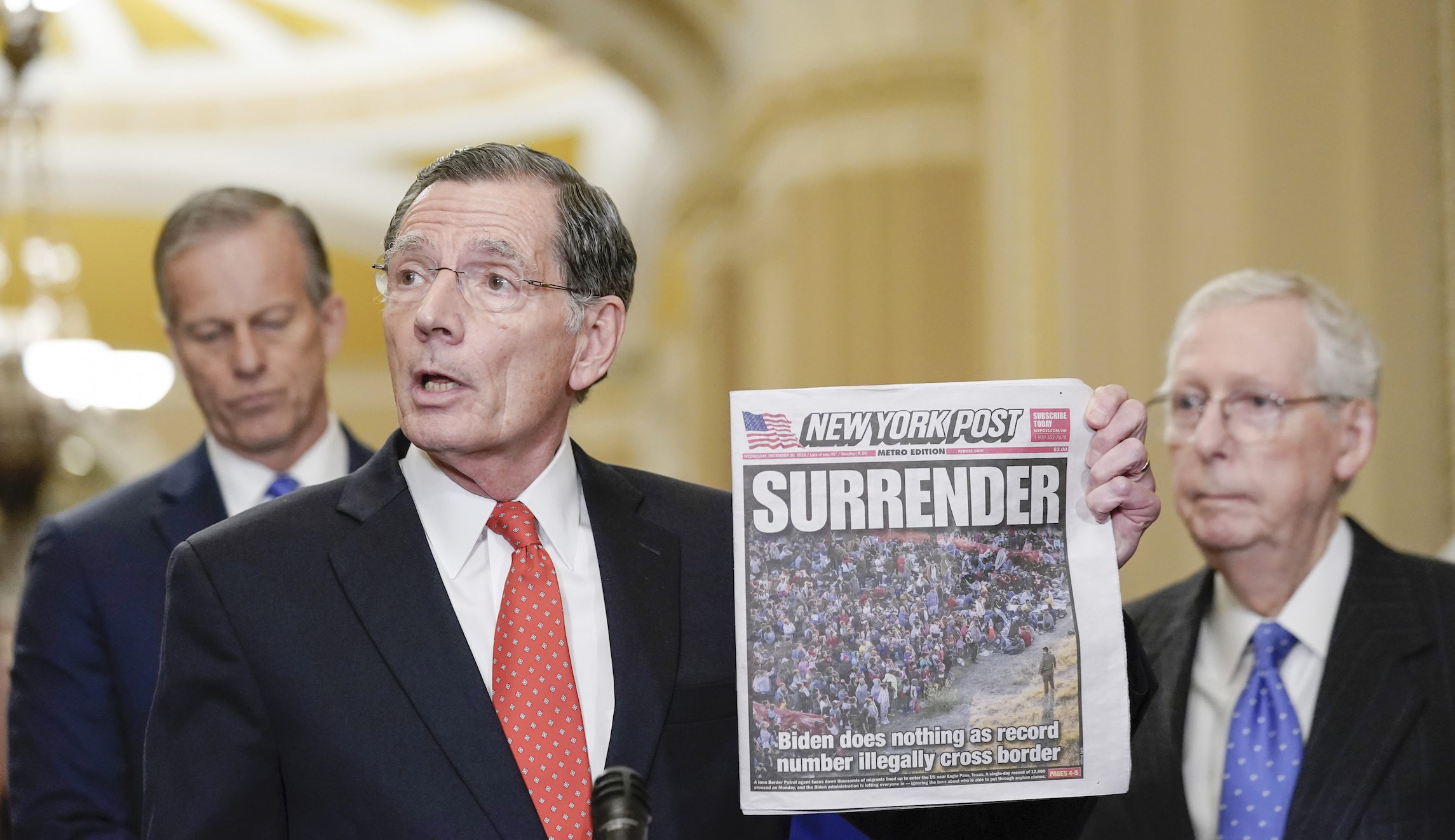 No. 3 Senate Republican rejects Ukraine-border bill, adding to growing list of GOP opponents