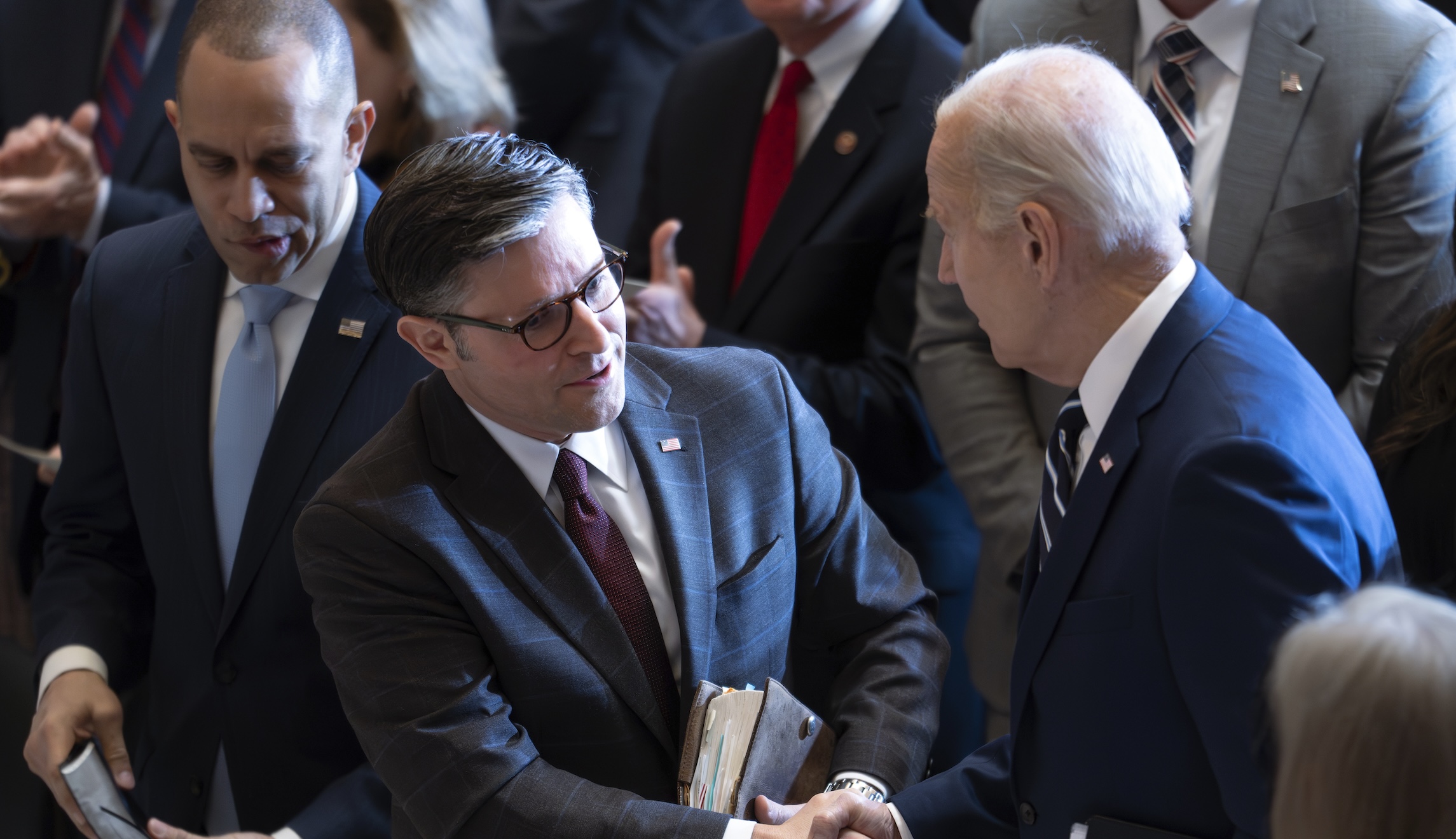 Biden says there’s ‘work to do’ in meeting to avert government shutdown