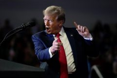 Trump rails against ‘fascist’ Democrats but jokes indictments have been ‘good for the polls’
