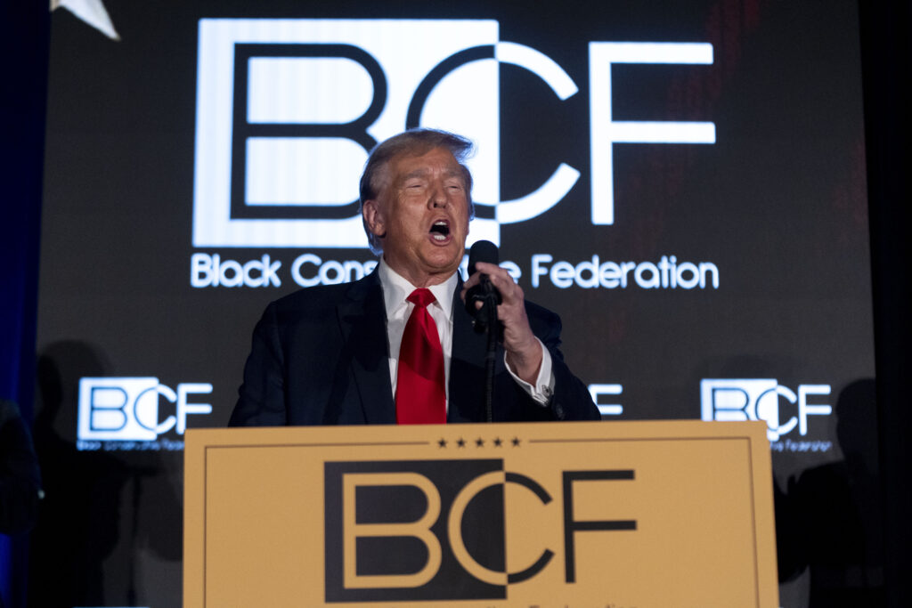 Donald Trump speaking at BCF