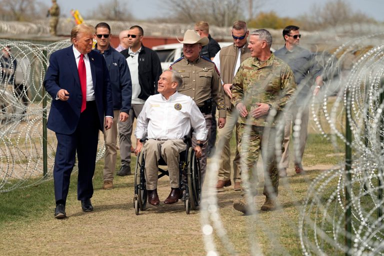 EAGLE PASS, TEXAS — Former President Donald Trump traveled Eagle Pass, Texas Thursday, the same day President Joe Biden himself visited the Southern Border.