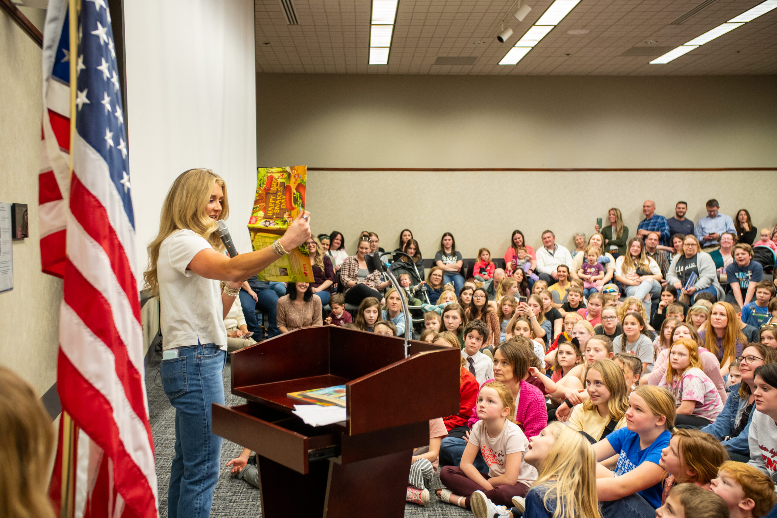 Transgender activists drop in on Riley Gaines and Bethany Hamilton’s library story hour