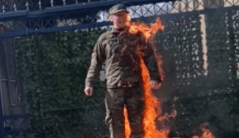 Airman who lit himself on fire outside Israeli Embassy dies of injuries