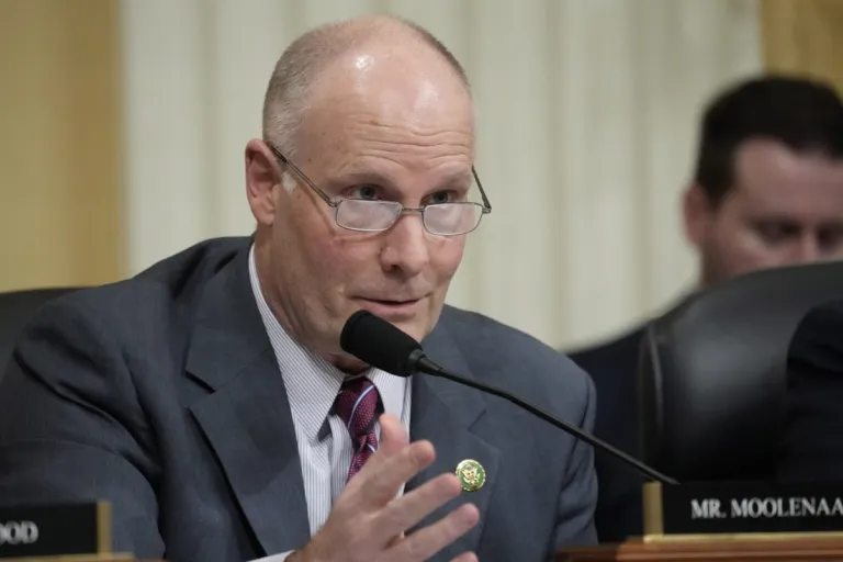 Rep. John Moolenaar, R-Mich., questions witnesses during a hearing of a special House committee dedicated to countering China, on Capitol Hill, Tuesday, Feb. 28, 2023, in Washington. (AP Photo/Alex Brandon)