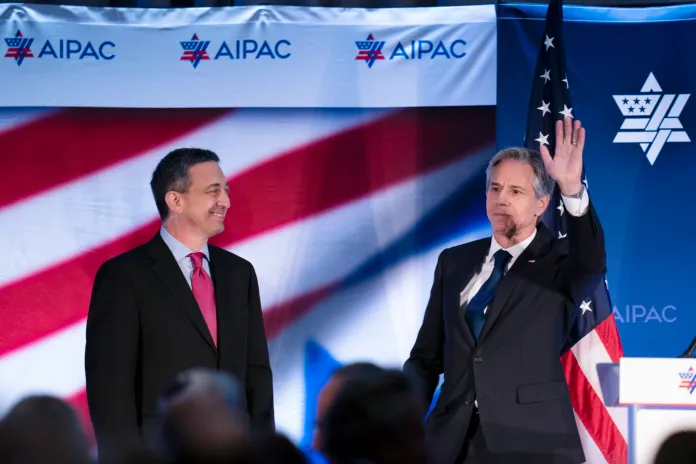 Secretary of State Antony Blinken and AIPAC President Michael Tuchin