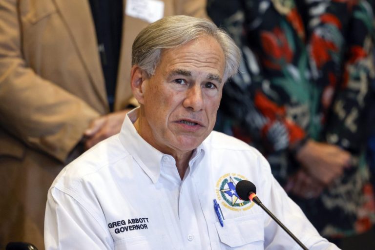 Texas Gov. Greg Abbott speaks during a news conference on March 1, 2024.