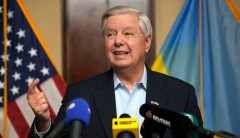 Lindsey Graham makes surprise visit to Ukraine after voting against aid bill