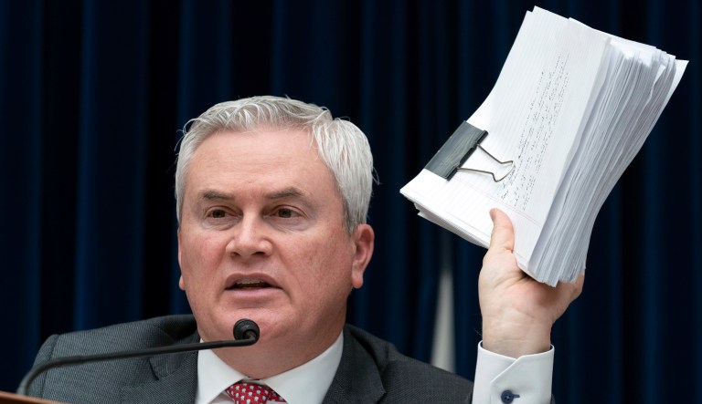 House Oversight and Accountability Committee Chairman Rep. James Comer, R-Ky., speaks during the House Oversight and Accountability Committee hearing on Capitol Hill in Washington, Wednesday, March 20, 2024. (AP Photo/Jose Luis Magana)