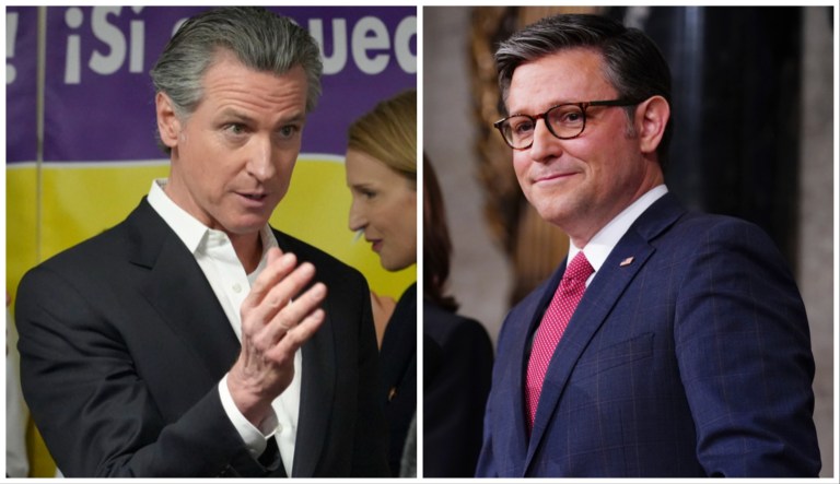 Newsom and Speaker Johnson rip each other’s records: ‘You’re a fraud’
