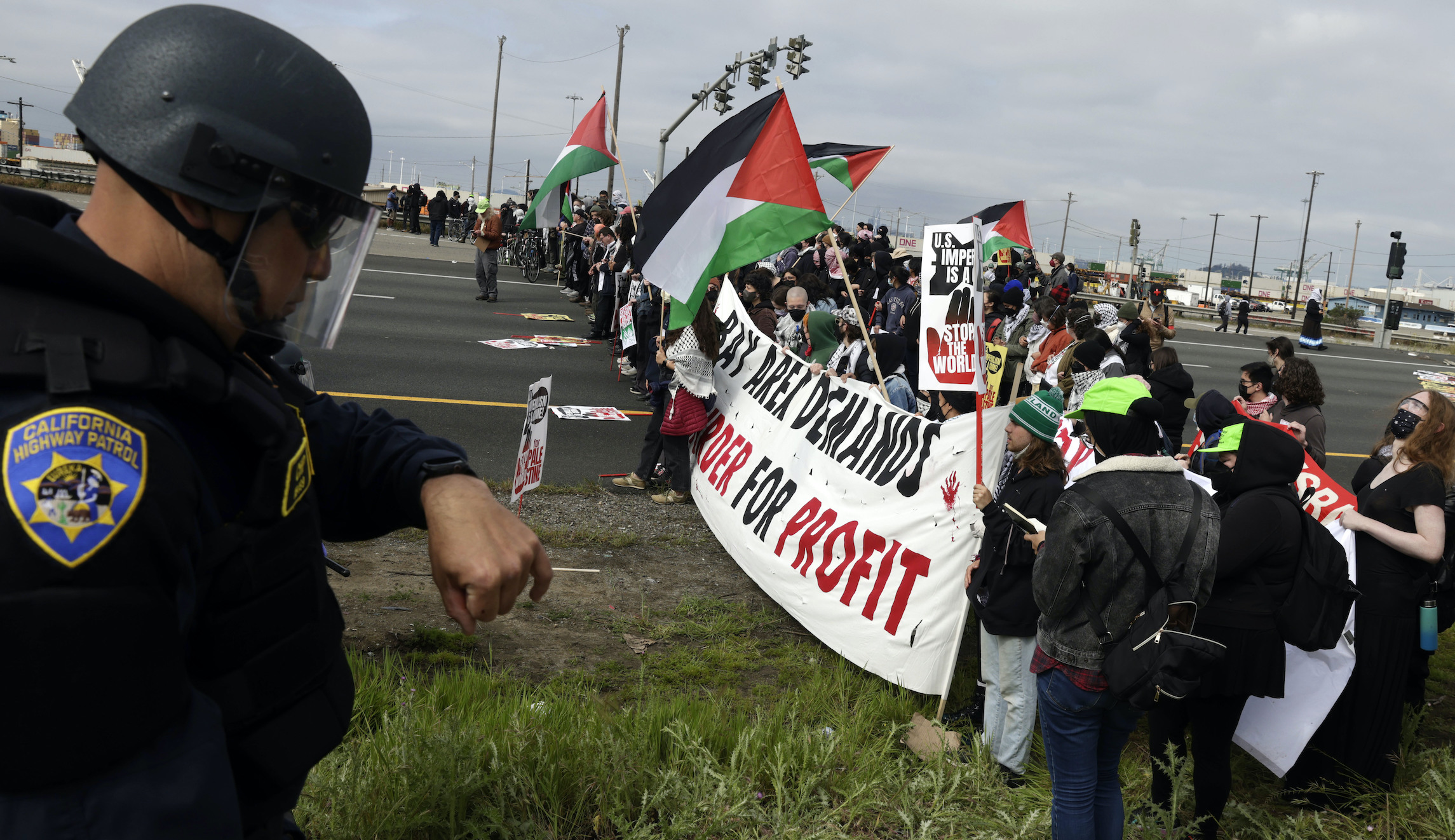 Pro-Palestinian protesters block traffic in major cities a day after Iran strikes Israel