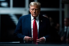A striking contrast on Trump trial day