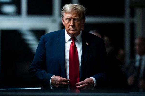 A striking contrast on Trump trial day