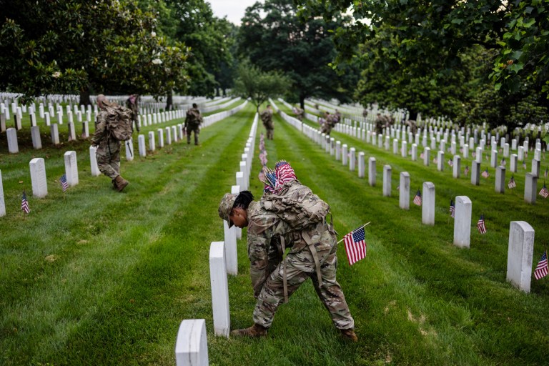 Memorial Day flags, and the upside-down Left