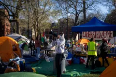 Harvard president threatens ‘involuntary leave’ for protesters in pro-Palestinian encampment