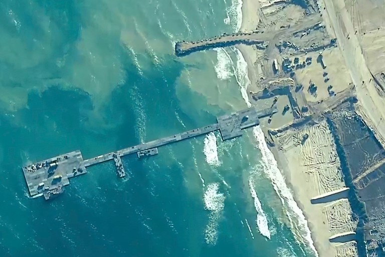 Humanitarian aid gets to Gaza via US-made pier