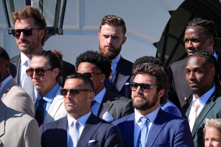 Chiefs kicker Harrison Butker puts politics aside to join Biden at White House