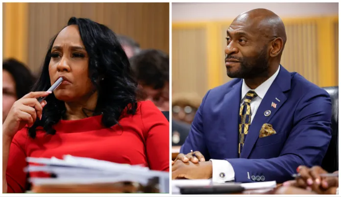 Nathan Wade defended his workplace relationship with Fulton County District Attorney Fani Willis. (AP Photos)