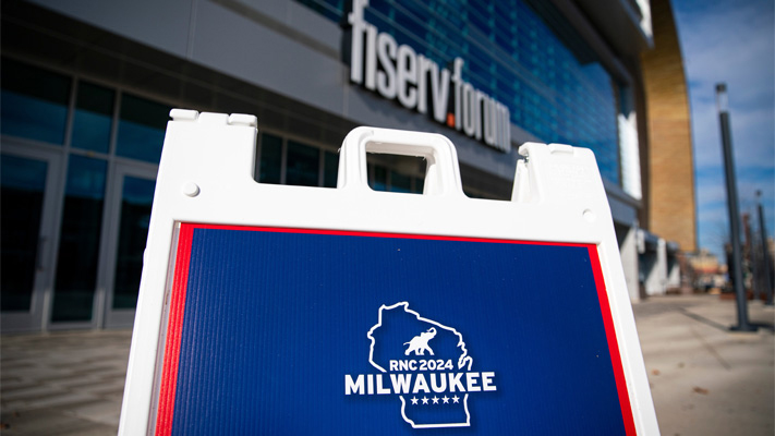 Milwaukee’s deep-blue hue contrasts sharply with GOP faithful set to nominate Trump there