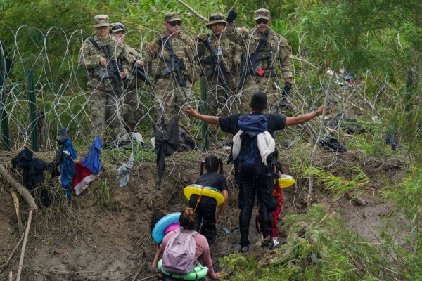 Texas soldiers fire pepper ball guns to deter border crossings