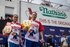 Food fight: Joey Chestnut disqualified from Nathan’s hot dog contest for representing meat rival