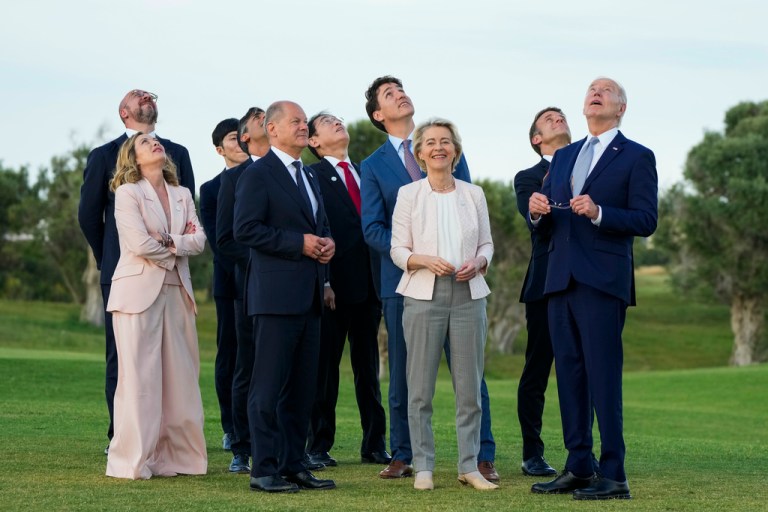 Trump seizes on Biden’s G7 skydiving ‘wander’: ‘Turn around, you fool!’