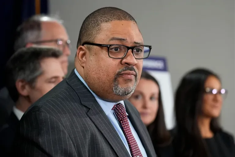 Manhattan District Attorney Alvin Bragg speaks to the media after a jury found President Donald Trump guilty on 34 felony counts of falsifying business records, Thursday, May 30, 2024, in New York.