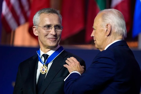 Biden rallies support for Ukraine and rightly honors NATO chief Jens Stoltenberg