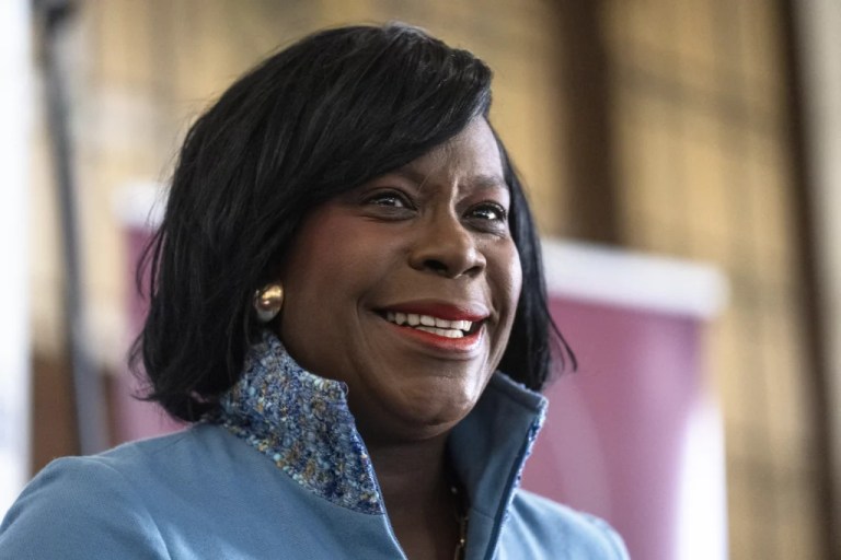 Philadelphia Mayor Cherelle Parker speaks at an event at Girard College in Philadelphia, Wednesday, Jan. 3, 2024. (AP Photo/Matt Rourke)