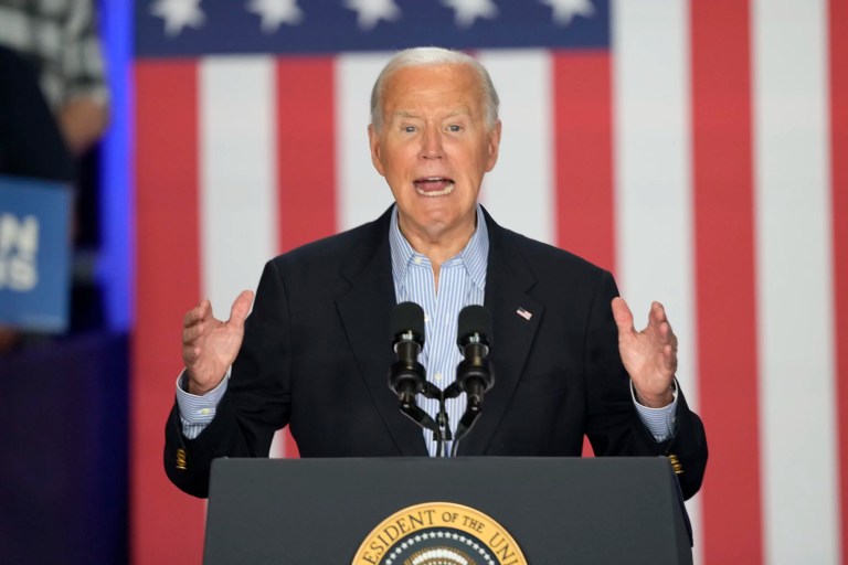 Biden vows he won’t be pushed out of race but says he will beat Trump in 2020