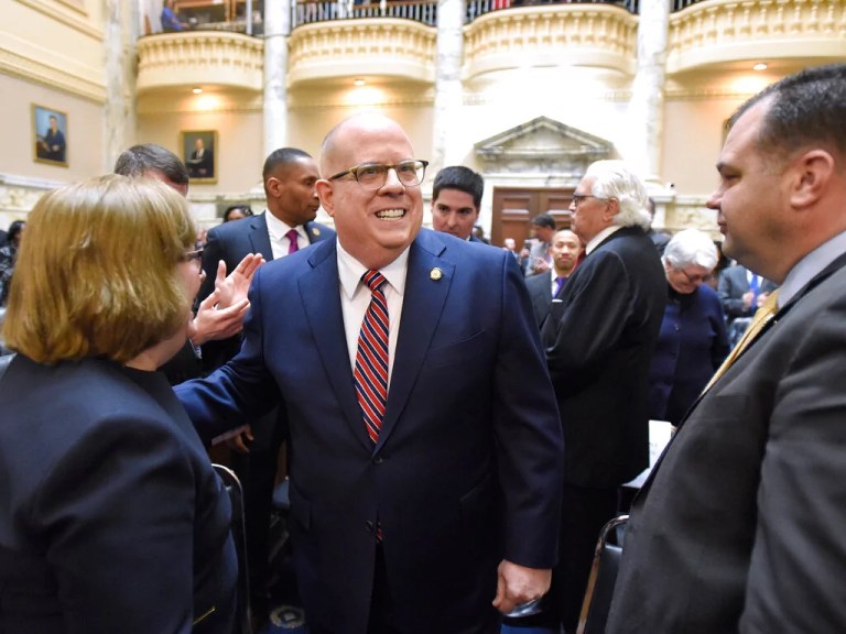 Larry Hogan casts himself in maverick Manchin mold for Maryland voters