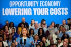 Harris goes populist on economy in bid for votes