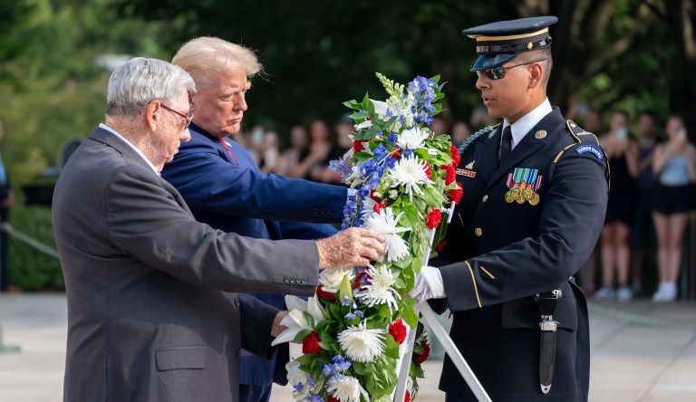Trump lays wreath to honor Abbey Gate victims while Biden stays out of sight