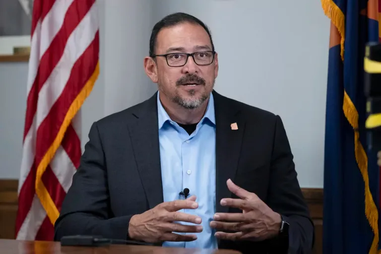 Fontes speaks during an interview with the Associated Press in Arizona, Monday, March 4, 2024.
