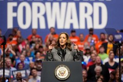 Harris is in Pittsburgh — for two invitation-only events